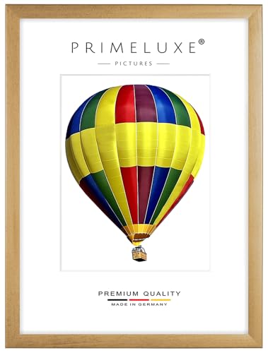 PrimeLuxe Holz Bilderrahmen 16 x 21 cm (Bildmaß) in Gold-gewischt | Farbe und Größe wählbar | Rahmen für Poster | Puzzle | Foto collage | MADE IN GERMANY von PrimeLuxe