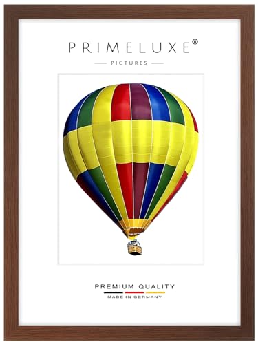 PrimeLuxe Holz Bilderrahmen 24 x 36 cm (Bildmaß) in Wenge Braun | Farbe und Größe wählbar | Rahmen für Poster | Puzzle | Foto collage | MADE IN GERMANY von PrimeLuxe