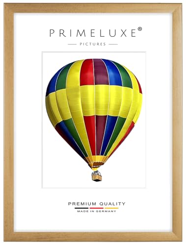 PrimeLuxe Holz Bilderrahmen 42 x 52 cm (Bildmaß) in Gold-gewischt | Farbe und Größe wählbar | Rahmen für Poster | Puzzle | Foto collage | MADE IN GERMANY von PrimeLuxe