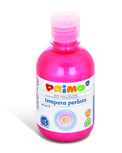 Primo Pearl Schulmalfarbe für Kinder | wasserlösliche Tempera-Farbe im Perl-Look | 300 ml Flasche mit Dosierverschluss (perl rot) von Primo