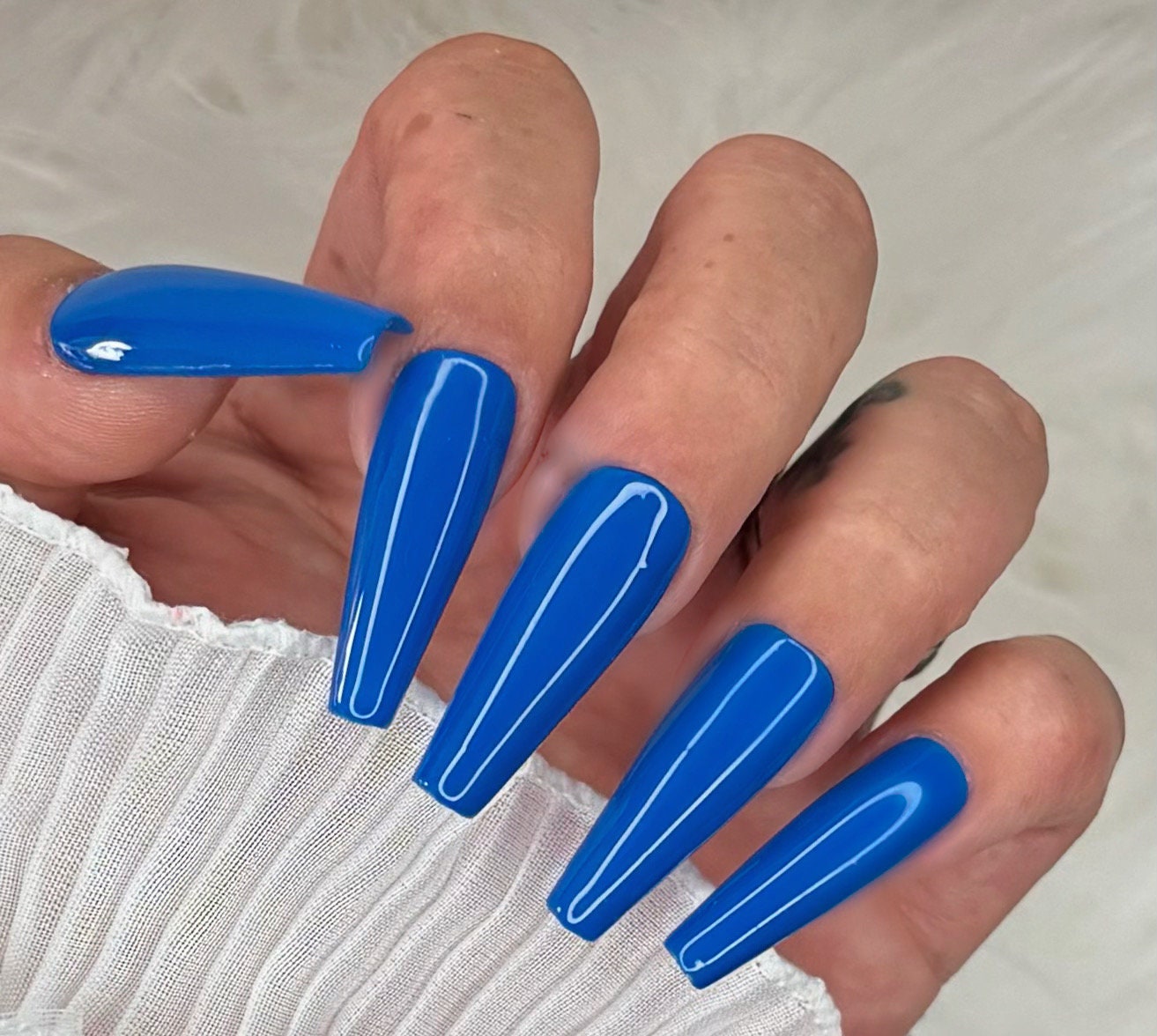 Press On Nails Blau Royal Blue Basic von PrincessNails01