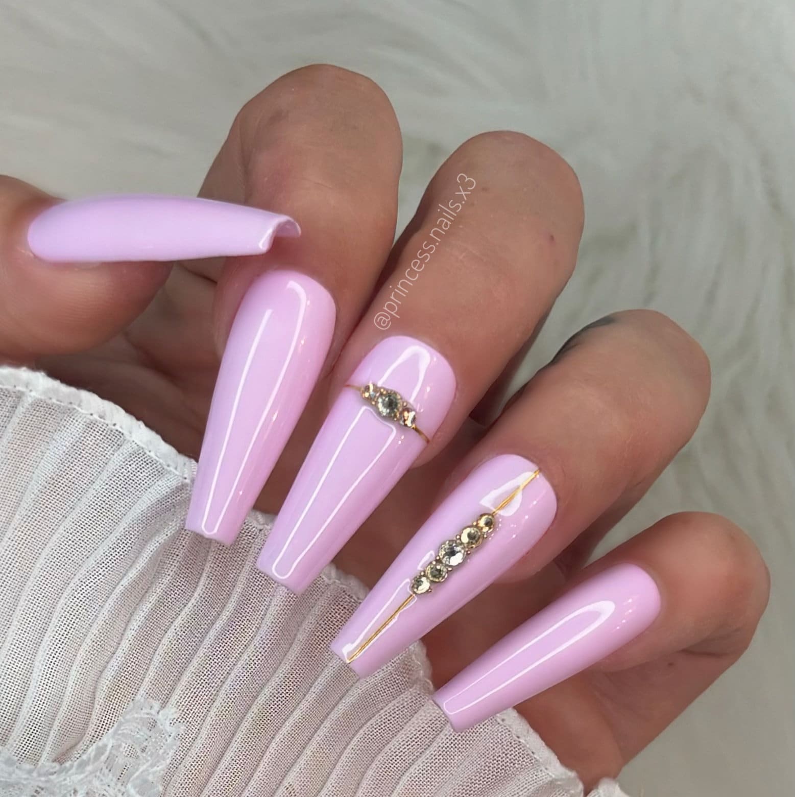 Press On Nails Flieder Rose Gold Helles Lila von PrincessNails01