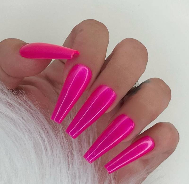 Press On Nails Glitter Neon Pink von PrincessNails01