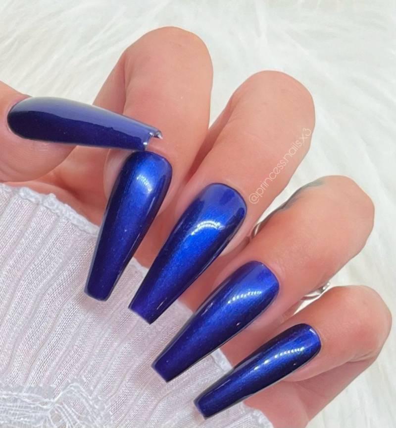 Press On Nails Metallic Blau Glitzer Blue von PrincessNails01