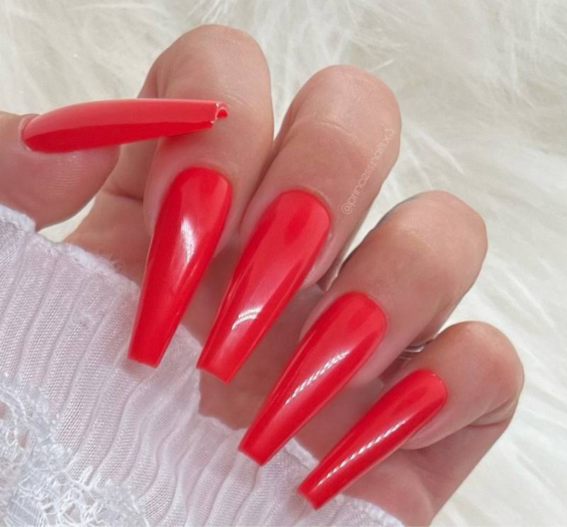 Press On Nails Rot Basic Red von PrincessNails01