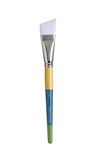 Princeton PAB98519 Snap White Angled Paintbrush Schnapp Taklon-Pinsel, abgewinkelt, 2,5 cm, Holz, Weiss/opulenter Garten, Size 1 inch von Princeton