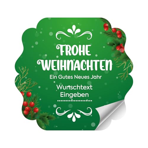 PrintGoing® Personalisierte frohe weihnachten aufkleber Selbstklebende und Bunte Noël-Designs für die Weihnachtszeit, 10 verschiedene Muster 60 Stück von Print Going