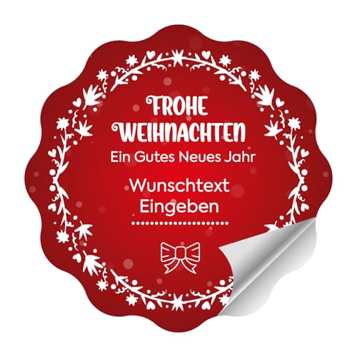 PrintGoing® Personalisierte frohe weihnachten aufkleber Selbstklebende und Bunte Noël-Designs für die Weihnachtszeit, 10 verschiedene Muster 60 Stück von Print Going