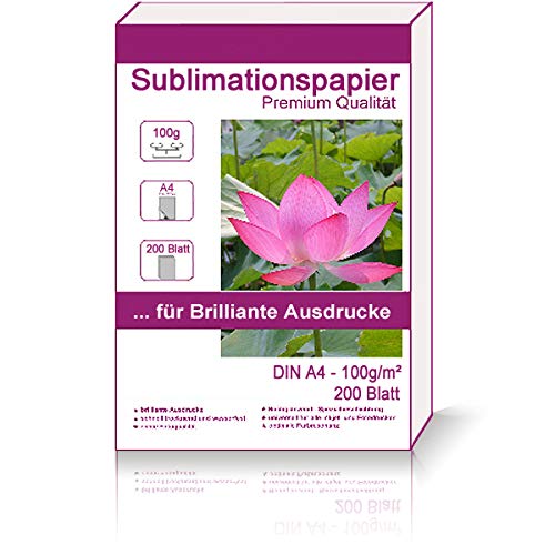 200 Blatt SSublimationspapier A4 100g/m² Transferpapier Sublimation für T-Schirts von Print-Klex GmbH & Co.KG