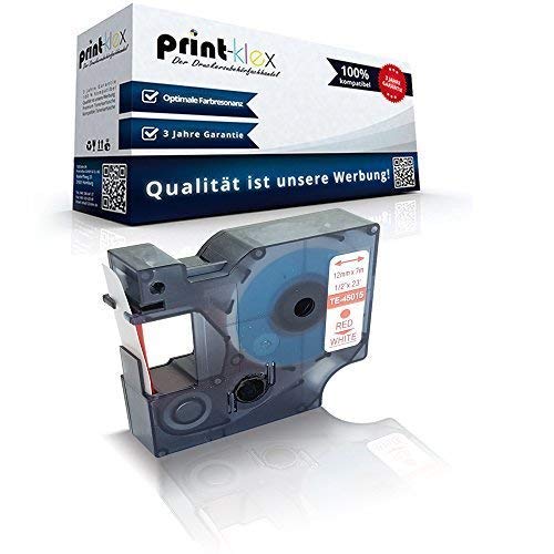 5x Print-Klex Schriftbänder kompatibel für Dymo D1 45014 Labelmanager 350 Series Labelmanager 360 D Labelmanager 400 Labelmanager 420 PS0720540 12 mm x 7 m 12mmx7m BL auf W -Office Quantum Serie von Print-Klex GmbH & Co.KG