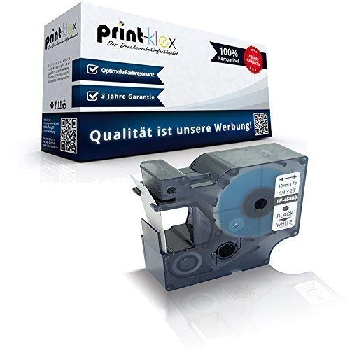 Print-Klex Schriftband kompatibel für Dymo 45803 45803 2000 5500 Labelmanager300 Labelmanager350 Labelmanager350D S0720830 7mx19mm Schwarz Weiss Farbkassette - Office Light Serie von Print-Klex GmbH & Co.KG