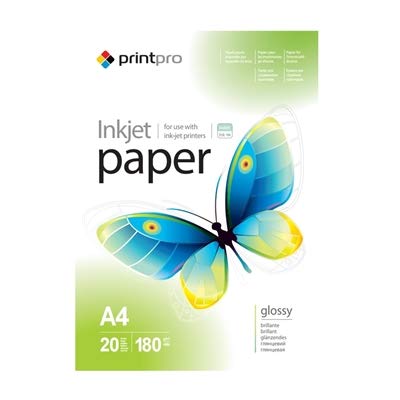 Fotopapier PrintPro by Colorway DIN A4 glänzend & weiß | Ideal für Tintenstrahldrucker | Fotopapier DIN A4 glänzend | Wasser- und Trockenfest | 180g/m² A4 20 Blatt von PrintPro