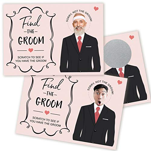 Printed Party Bridal Shower Games - Find The Groom Scratch Off Tombola, Fun Wedding Shower Game, 30 Karten und Aufkleber von Printed Party