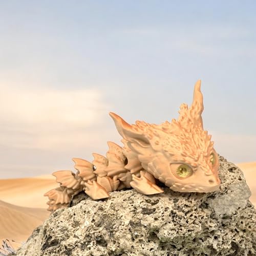 Drache 3D-Druck Drachenfigur, Spielzeug - Drachen, sehr realistisch, voll beweglich, Typ Desert Baby Dragon von Printin3D