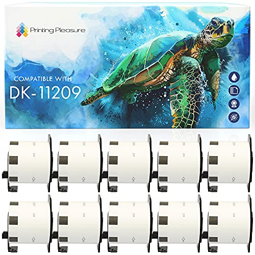 10x Adressetiketten kompatibel für Brother DK-11209 29mm x 62mm (800 Stück/Rolle) P-Touch QL-500 550 560 570 700 710W 720NW 800 810W 820NWB 1050 1060N 1100 1110NWB, Thermopapier mit Kunststoffhalter von Printing Pleasure