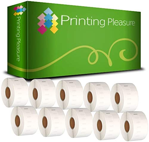 Printing Pleasure 10 x 99012 Rollen Etiketten kompatibel für Dymo LabelWriter & Seiko Etikettendrucker | 36mm x 89mm | 260 Stück | Große Versand-Etiketten von Printing Pleasure