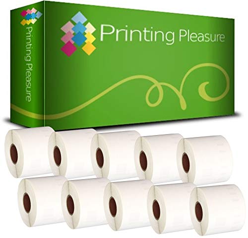 Printing Pleasure 10 x 99014 Rollen Etiketten kompatibel für Dymo LabelWriter & Seiko Etikettendrucker | 54mm x 101mm | 220 Stück | Versand-Etiketten | Namensschild-Etiketten von Printing Pleasure