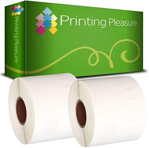 Printing Pleasure 2 x 99014 Rollen Etiketten kompatibel für Dymo LabelWriter & Seiko Etikettendrucker | 54mm x 101mm | 220 Stück | Versand-Etiketten | Namensschild-Etiketten von Printing Pleasure