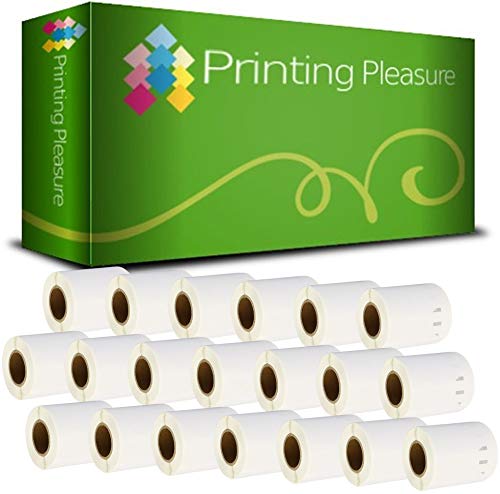 Printing Pleasure 20 x 14681 Rollen CD/DVD-Etiketten kompatibel für Dymo LabelWriter & Seiko Etikettendrucker | Ø57mm | 160 Stück von Printing Pleasure