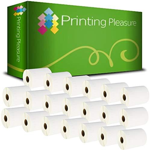 Printing Pleasure 20 x S0904980 Rollen Etiketten kompatibel für Dymo LabelWriter 4XL | 104mm x 159mm | 220 Stück | Große Versandetiketten | Weiße Permanentpapieretiketten von Printing Pleasure