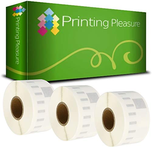 Printing Pleasure 3 x 99013 Rollen Etiketten kompatibel für Dymo LabelWriter & Seiko Etikettendrucker | 36mm x 89mm | 260 Stück | Große Adress-Etiketten | transparent von Printing Pleasure