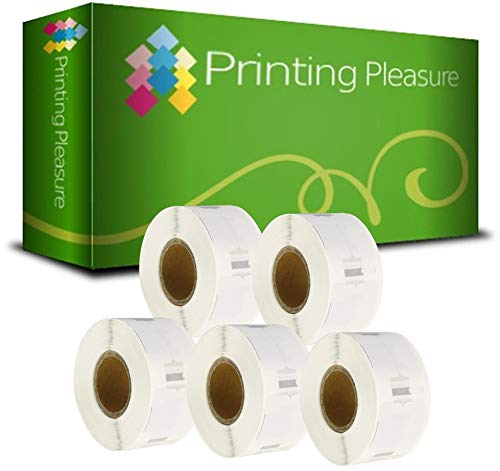 Printing Pleasure 5 x 11353 | S0722530 Rollen Etiketten kompatibel für Dymo LabelWriter & Seiko Etikettendrucker | 12mm x 24mm | 1000 Stück | Mehrzwecketiketten von Printing Pleasure