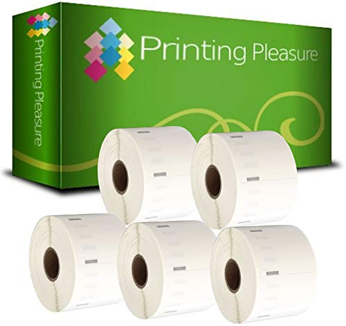 Printing Pleasure 5 x 11354 Rollen Etiketten kompatibel für Dymo LabelWriter & Seiko Etikettendrucker | 57mm x 32mm | 1000 Stück | Vielzweck-Etiketten von Printing Pleasure