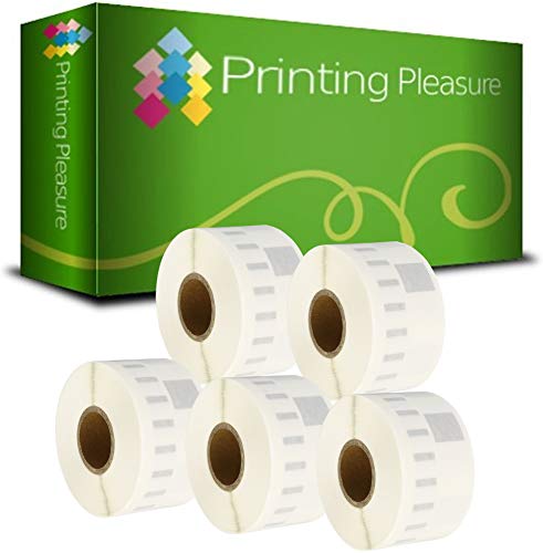 Printing Pleasure 5 x 99013 Rollen Etiketten kompatibel für Dymo LabelWriter & Seiko Etikettendrucker | 36mm x 89mm | 260 Stück | Große Adress-Etiketten | transparent von Printing Pleasure