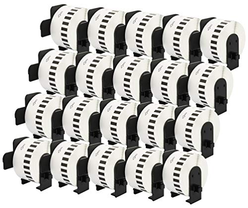 20 Rollen DK22225 DK-22225 38mm x 30,48m Endlos-Etiketten kompatibel für P-Touch QL-500 QL-550 QL-560 QL-570 QL-700 QL-720NW QL-800 QL-810W QL-820NWB QL-1050 QL-1060N QL-1100 QL-1110NWB von Printing Saver