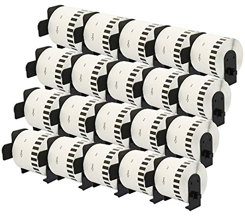 20 Rollen DK44605 DK-44605 Gelb 62mm x 30,48m Wiederablösbar Endlos-Etiketten kompatibel für P-Touch QL-500 QL-550 QL-570 QL-700 QL-720NW QL-800 QL-810W QL-820NWB QL-1050 QL-1100 QL-1110NWB von Printing Saver