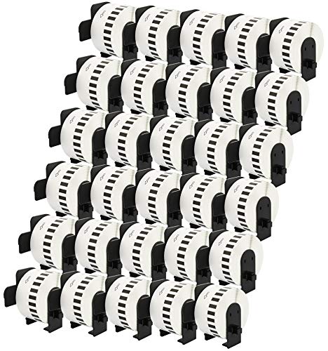 30 Rollen DK22225 DK-22225 38mm x 30,48m Endlos-Etiketten kompatibel für P-Touch QL-500 QL-550 QL-560 QL-570 QL-700 QL-720NW QL-800 QL-810W QL-820NWB QL-1050 QL-1060N QL-1100 QL-1110NWB von Printing Saver