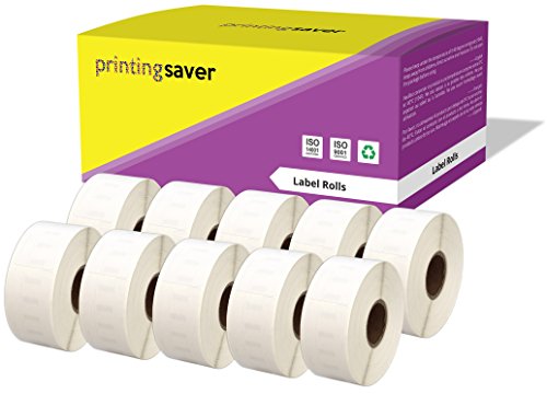 Printing Saver 10x 11355 19 x 51 mm Vielzwecketiketten (500 Stück/Rolle) kompatibel für LabelWriter 310 320 330 4XL 400 450 Turbo/Twin Turbo/Duo & Seiko SLP Etikettendrucker von Printing Saver