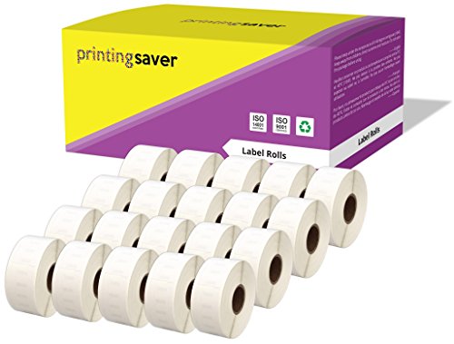 Printing Saver 20x 11355 19 x 51 mm Vielzwecketiketten (500 Stück/Rolle) kompatibel für LabelWriter 310 320 330 4XL 400 450 Turbo/Twin Turbo/Duo & Seiko SLP Etikettendrucker von Printing Saver