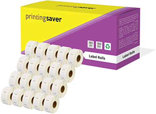 Printing Saver 20x S0929120 25 x 25 mm Mehrzweck-Etiketten (750 Stück/Rolle) kompatibel für LabelWriter 320 330 4XL 400 450 Turbo/Twin Turbo/Duo & Seiko SLP Etikettendrucker von Printing Saver