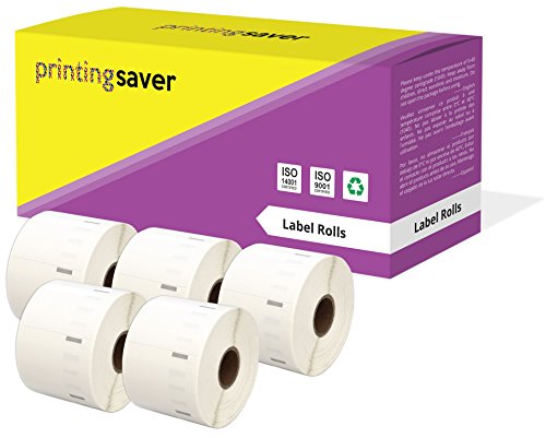 Printing Saver 5X 11354 57 x 32 mm Vielzwecketiketten (1000 Stück/Rolle) kompatibel für LabelWriter 310 320 330 4XL 400 450 Turbo/Twin Turbo/Duo & Seiko SLP Etikettendrucker von Printing Saver