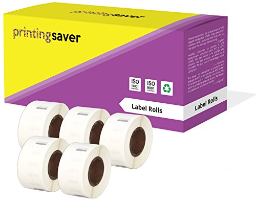 Printing Saver 5x 99017 50 x 12 mm Hängeablageetiketten (220 Stück/Rolle) kompatibel für LabelWriter 310 320 330 4XL 400 450 Turbo/Twin Turbo/Duo & Seiko SLP Etikettendrucker von Printing Saver