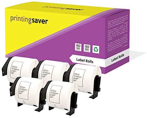 Printing Saver 5x DK-11202 Weiße Adressetiketten Kompatibel mit P-Touch QL-1060N 1100 500 500BW 550 580 580N 700 710W 800 820NWB Brother Etikettendruckern (62mm x 100mm) von Printing Saver