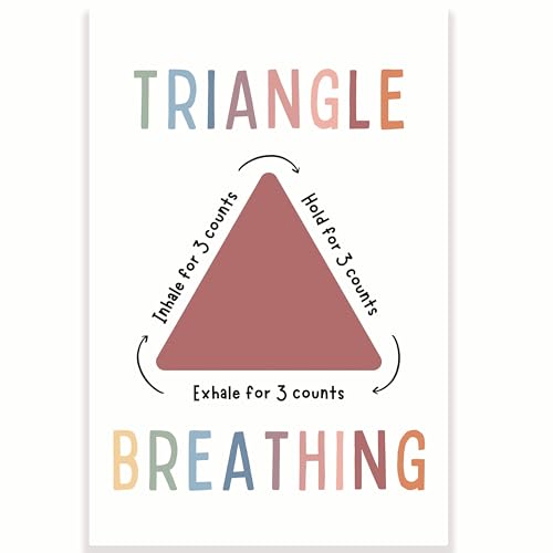 CPS0119 Poster "Triangle Breathing Classroom", Positive Mental Health, Therapeutenberater, Büro, 30,5 x 45,7 cm, Klassenzimmer-Dekoration, Klassenzimmer Must Haves von Printlabz