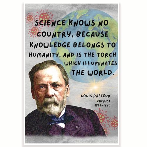 CPS0699 Klassenzimmer-Poster mit Zitat "Science Knows No Country", Louis Pasteur, Chemieunterricht, 30,5 x 45,7 cm, Klassenzimmer-Dekoration, Klassenzimmer Must Haves von Printlabz