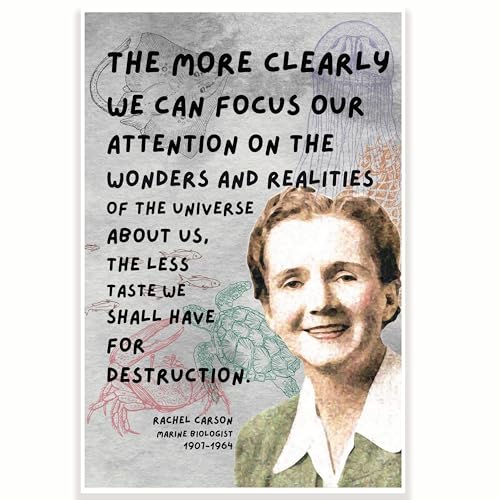 The More Clearly We Can Focus Our Attention On The Wonders and Realities Klassenzimmer-Poster, Rachel Carson, 30,5 x 45,7 cm, Klassenzimmer-Dekor, Muss für Klassenzimmer, Dekoration für den von Printlabz