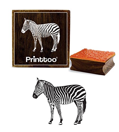 Printtoo Holz Quadrat Stempel Zebra Muster Craft Textile Briefmarken Schrott-Buchung-3 x 3 Zoll von Printtoo