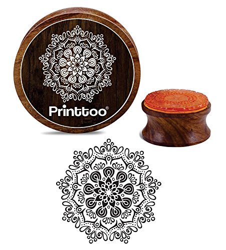 Printtoo Holz Stempel Mandala Schrott-Buchung Handwerk Textile Runde Stempel-2 Zoll von Printtoo