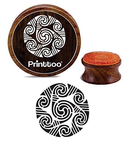 Printtoo Round Aztec Symbol Muster Holz Stempel Scrap-Buchung Briefmarken-2 Zoll von Printtoo