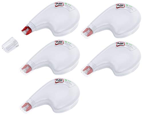 Pritt Korrektur Roller 10 m Länge und 4,2 mm Bandbreite (5x Eco Flex Roller weiß) von Pritt