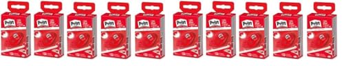 Pritt Refill Kleberoller, permanent, Premium-Band mit Klebstoffwaben, Gehäuse mit Schutzkappe lässt sich einfach nachfüllen, Bandlänge: 16 m, Bandbreite: 8,4 mm, 5 Stück (Packung mit 2) von Pritt