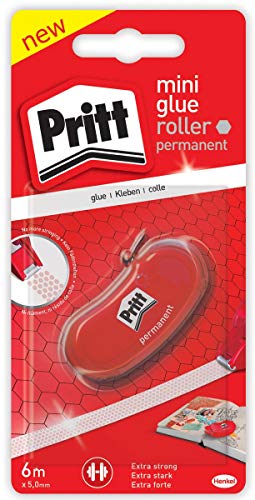 Pritt mini Kleberoller, permanent, 6m Länge, sofortige Klebekraft, für Papier, Pappe, Fotos, Glas und Kunststoff, 9H ZMGPB von Pritt