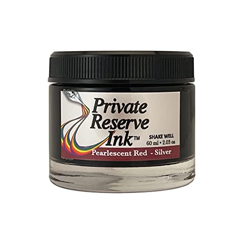 Private Reserve Ink PEARLESCENT PR17047 Tintenflasche für Füllfederhalter, 60 ml, Rot/Silber von Private Reserve Ink