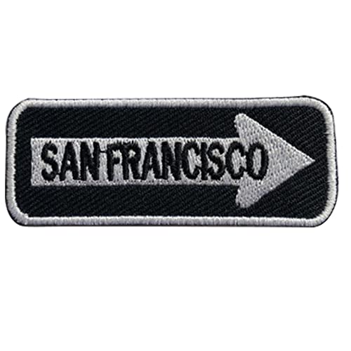 Aufnäher, Motiv: San Francisco, Straßenschild, bestickt, zum Aufbügeln oder Aufnähen, für Kleidung etc., 7,5 x 3 cm von Pro Armour