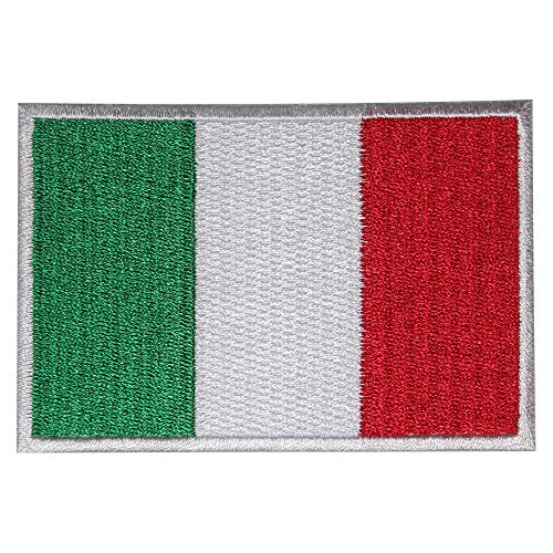 Aufnäher, bestickt, Motiv: italienische Nationalflagge, zum Aufbügeln oder Aufnähen, 9 x 6 cm von Pro Armour