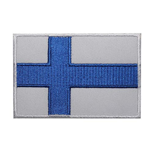 Bestickter Flicken zum Aufbügeln oder Aufnähen, Motiv: Finnland-Flagge, 9 x 6 cm von Pro Armour